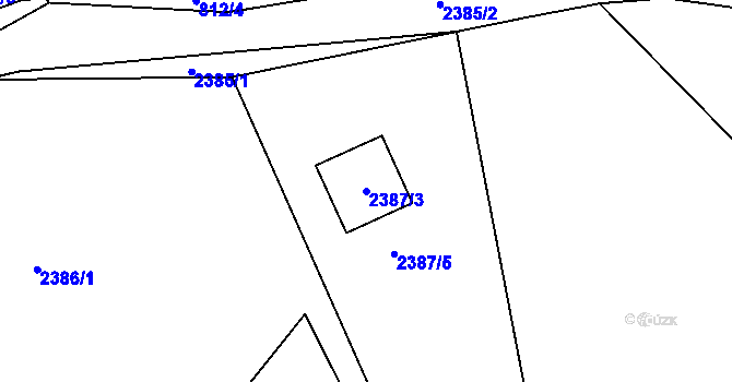 Parcela st. 2387/3 v KÚ Hořovice, Katastrální mapa