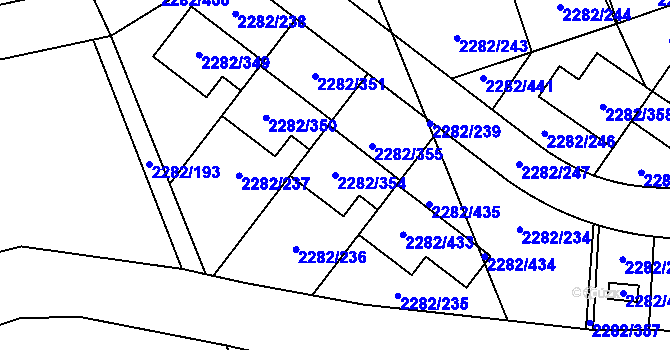 Parcela st. 2282/354 v KÚ Hořovice, Katastrální mapa