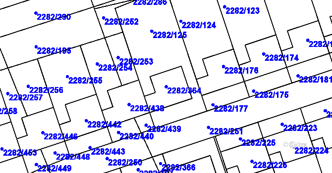 Parcela st. 2282/364 v KÚ Hořovice, Katastrální mapa