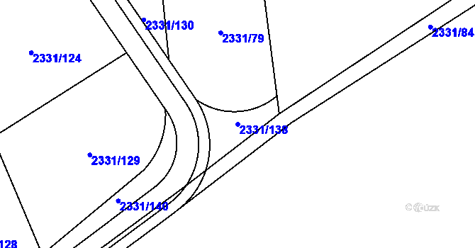 Parcela st. 2331/138 v KÚ Hořovice, Katastrální mapa