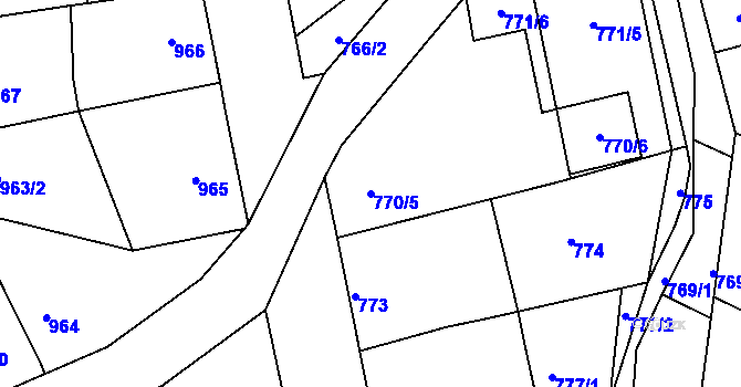 Parcela st. 770/5 v KÚ Hořovice, Katastrální mapa
