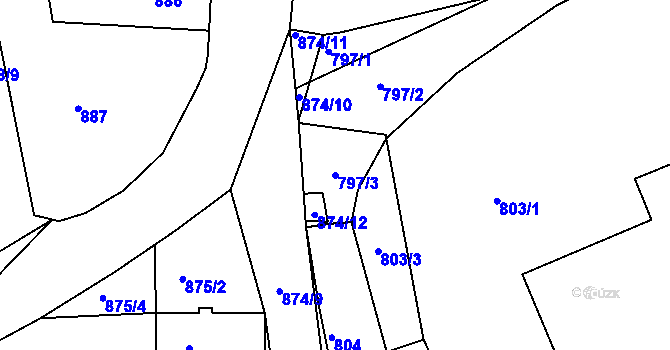 Parcela st. 797/3 v KÚ Hořovice, Katastrální mapa