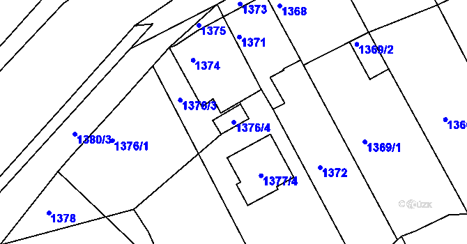 Parcela st. 1376/4 v KÚ Hořovice, Katastrální mapa