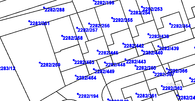 Parcela st. 2282/446 v KÚ Hořovice, Katastrální mapa