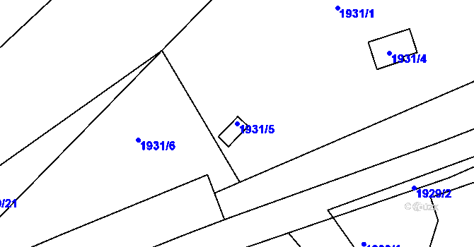 Parcela st. 1931/5 v KÚ Hořovice, Katastrální mapa