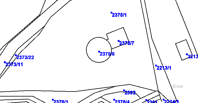Parcela st. 2375/6 v KÚ Hořovice, Katastrální mapa