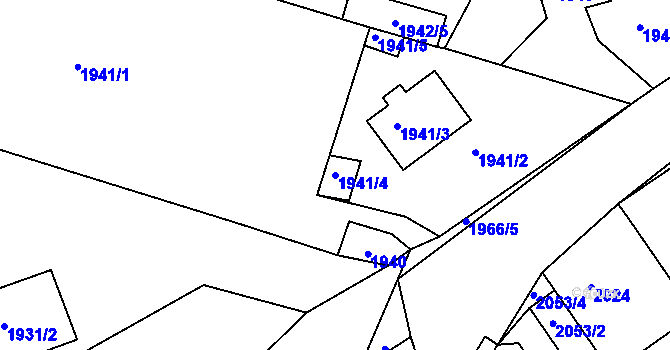 Parcela st. 1941/4 v KÚ Hořovice, Katastrální mapa