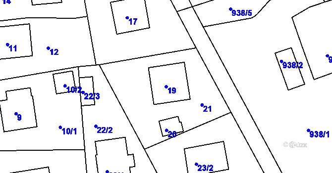 Parcela st. 19 v KÚ Velká Víska, Katastrální mapa