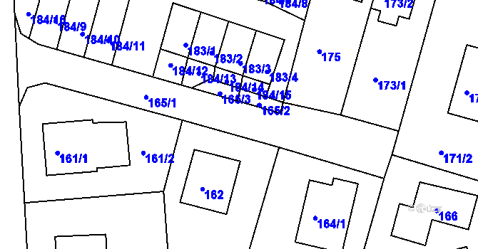 Parcela st. 165 v KÚ Velká Víska, Katastrální mapa