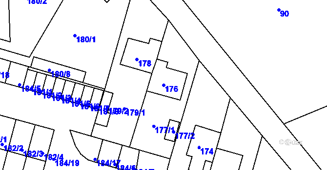 Parcela st. 176 v KÚ Velká Víska, Katastrální mapa