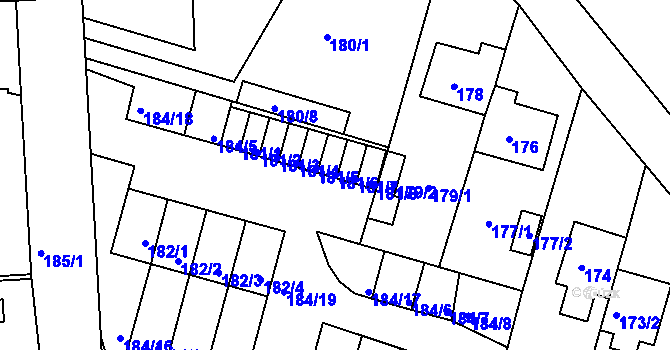 Parcela st. 181/6 v KÚ Velká Víska, Katastrální mapa