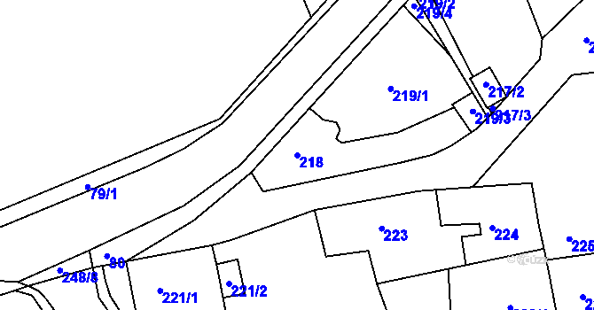 Parcela st. 218 v KÚ Velká Víska, Katastrální mapa
