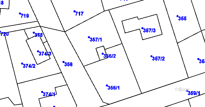 Parcela st. 356/2 v KÚ Velká Víska, Katastrální mapa