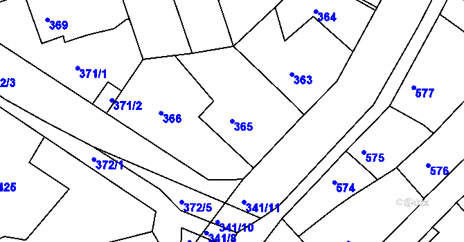 Parcela st. 365 v KÚ Velká Víska, Katastrální mapa