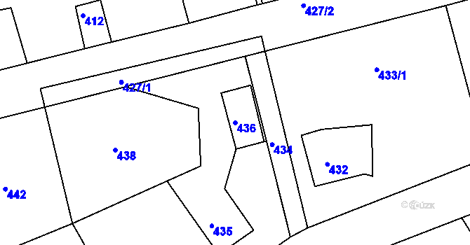 Parcela st. 436 v KÚ Velká Víska, Katastrální mapa