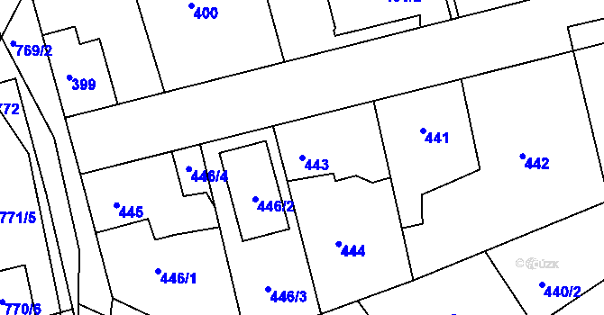 Parcela st. 443 v KÚ Velká Víska, Katastrální mapa
