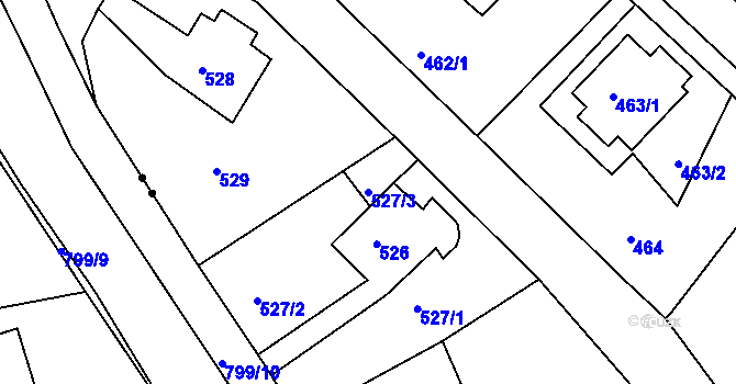 Parcela st. 527/3 v KÚ Velká Víska, Katastrální mapa