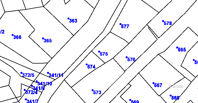 Parcela st. 575 v KÚ Velká Víska, Katastrální mapa