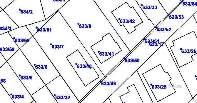 Parcela st. 633/41 v KÚ Velká Víska, Katastrální mapa