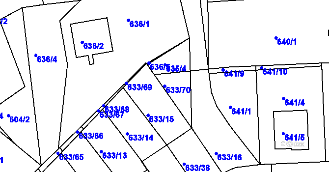 Parcela st. 633/70 v KÚ Velká Víska, Katastrální mapa