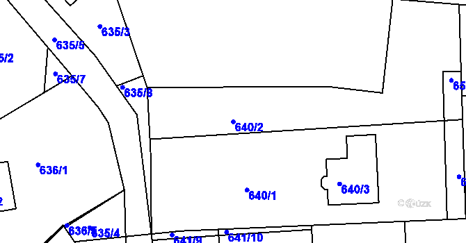 Parcela st. 640/2 v KÚ Velká Víska, Katastrální mapa