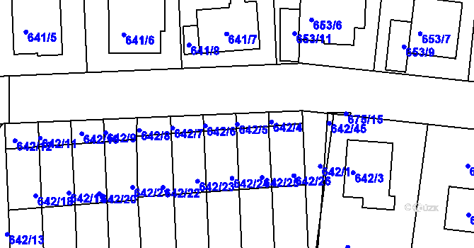 Parcela st. 642/5 v KÚ Velká Víska, Katastrální mapa