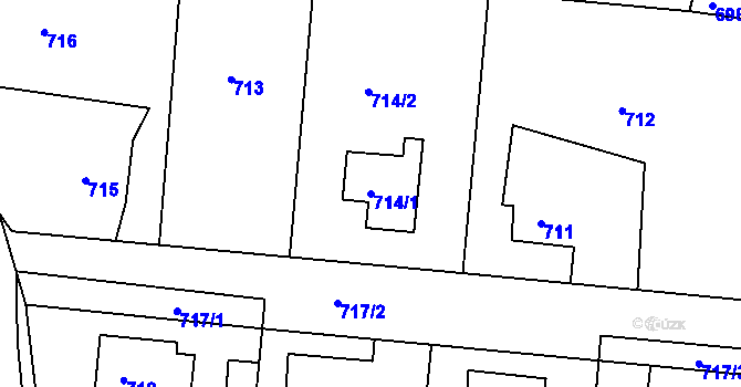 Parcela st. 714/1 v KÚ Velká Víska, Katastrální mapa
