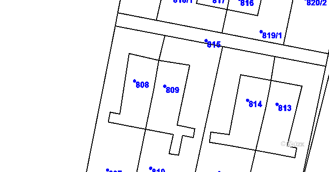 Parcela st. 809 v KÚ Velká Víska, Katastrální mapa