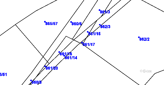 Parcela st. 861/17 v KÚ Velká Víska, Katastrální mapa