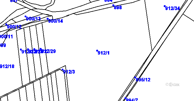 Parcela st. 912/1 v KÚ Velká Víska, Katastrální mapa