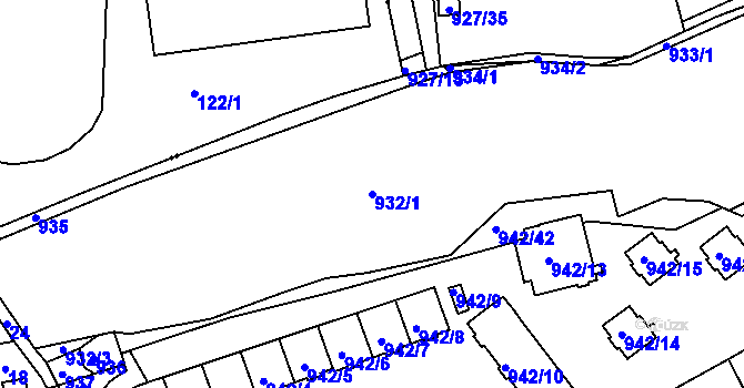 Parcela st. 932/1 v KÚ Velká Víska, Katastrální mapa