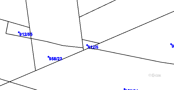 Parcela st. 912/5 v KÚ Velká Víska, Katastrální mapa