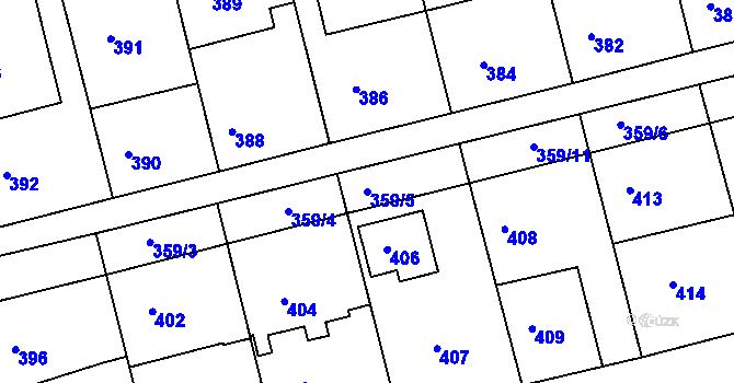 Parcela st. 359/5 v KÚ Velká Víska, Katastrální mapa