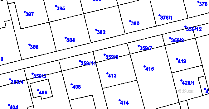 Parcela st. 359/6 v KÚ Velká Víska, Katastrální mapa