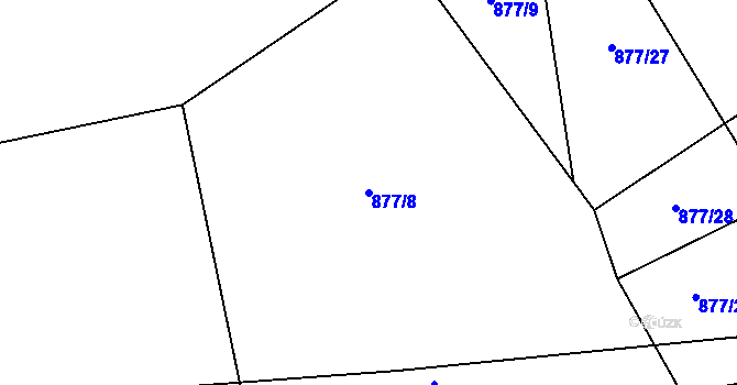 Parcela st. 877/8 v KÚ Velká Víska, Katastrální mapa