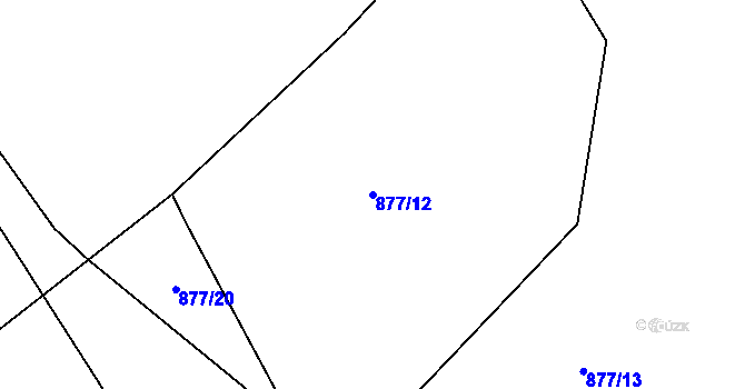 Parcela st. 877/12 v KÚ Velká Víska, Katastrální mapa