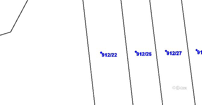 Parcela st. 912/22 v KÚ Velká Víska, Katastrální mapa