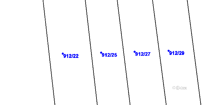 Parcela st. 912/25 v KÚ Velká Víska, Katastrální mapa