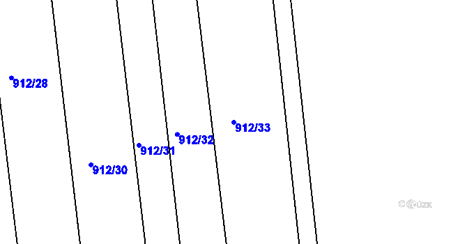 Parcela st. 912/33 v KÚ Velká Víska, Katastrální mapa
