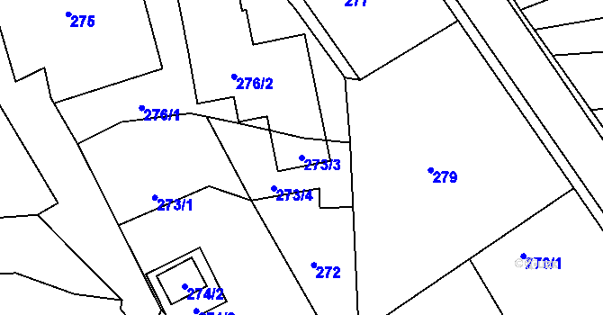 Parcela st. 273/3 v KÚ Velká Víska, Katastrální mapa