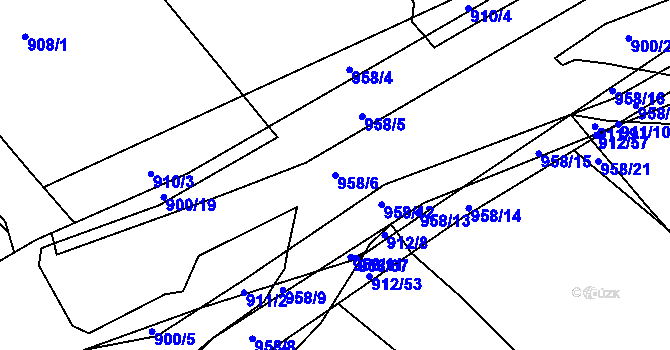Parcela st. 958/6 v KÚ Velká Víska, Katastrální mapa