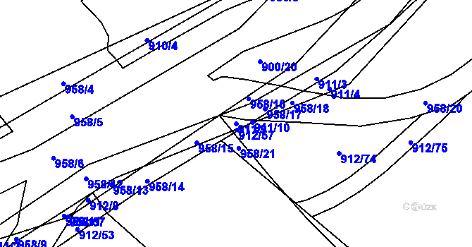Parcela st. 911/9 v KÚ Velká Víska, Katastrální mapa