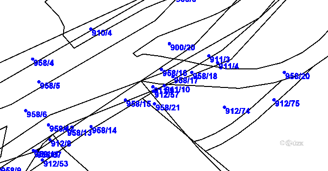 Parcela st. 911/10 v KÚ Velká Víska, Katastrální mapa