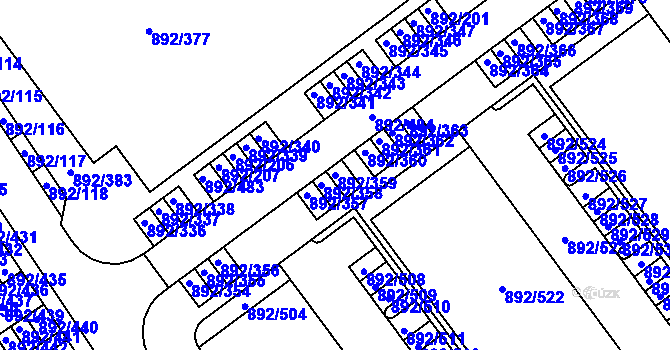 Parcela st. 892/359 v KÚ Velká Víska, Katastrální mapa