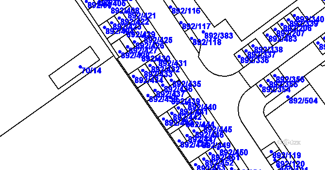 Parcela st. 892/436 v KÚ Velká Víska, Katastrální mapa