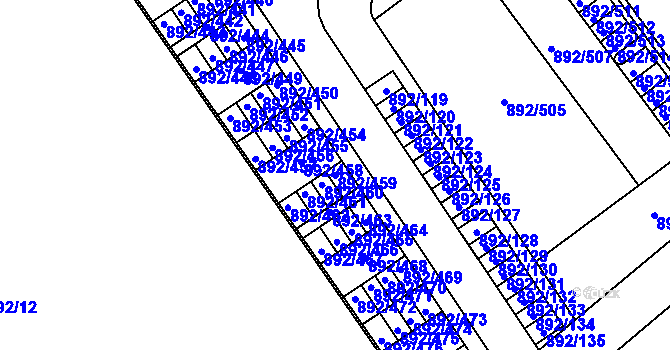 Parcela st. 892/459 v KÚ Velká Víska, Katastrální mapa