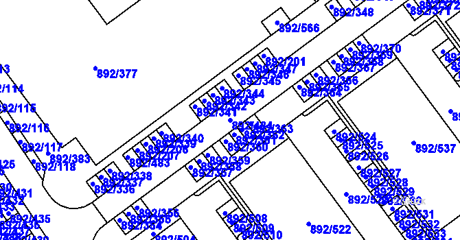 Parcela st. 892/484 v KÚ Velká Víska, Katastrální mapa