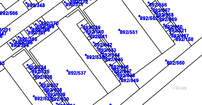 Parcela st. 892/544 v KÚ Velká Víska, Katastrální mapa