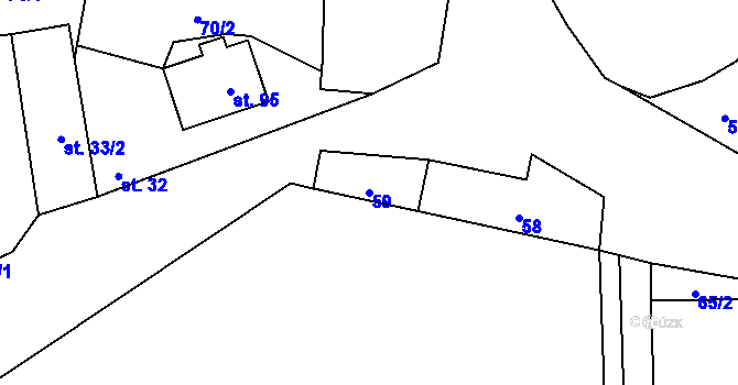 Parcela st. 59 v KÚ Hokov, Katastrální mapa