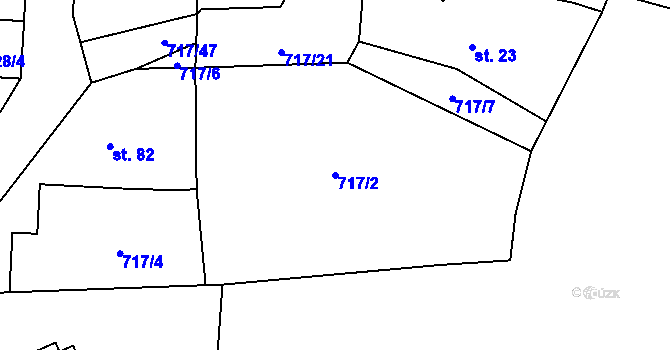 Parcela st. 717/2 v KÚ Hokov, Katastrální mapa